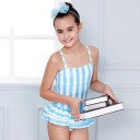 Bañador de niña de rayas con falda J1894 6