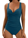 Bañador de una pieza para mujer con copas moldeadas y tirantes más anchos Tirantes ajustables Efecto push-up Corte elegante y cómodo 6