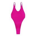 Bañador de una pieza para mujer Tirantes delgados Escote en O Unicolor Spandex Poliéster Elástico elegante bañador de verano 1