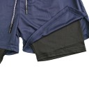 Bañadores Cortos para Hombre de Poliéster en Color Sólido con Capa Doble y Capa Interior Negra con Cinturilla Ajustable y Bolsillos para Verano 3