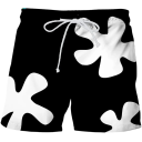 Bañadores cortos para hombres de poliéster de un solo color con estampado de flores, con cordón, bañadores de verano para playa, piscina, vacaciones 3