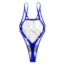 Bañadores de una pieza para mujer con tirantes finos escote en O de color sólido Spandex Poliéster Elásticos elegantes bañadores de verano 3