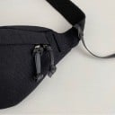 Banane pour femme en tissu polyester Forme de demi-lune Zip avec deux curseurs Poche intérieure Sangle réglable 16 x 6 x 37 cm 7