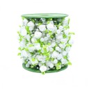 Band mit Rosen und Perlen 3 cm x 2 m Dekoratives Spitzenband Vintage Hochzeitsdeko Elegantes Geschenkband Dekoratives Textilband 4
