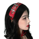 Bandeau punk avec boucle et œillets en métal Taille universelle Bandeau alternatif gothique Accessoire de mode rock unisexe 2