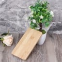 Bandeja de bambú para maceta Base rectangular con borde elevado y esquinas redondeadas Para plantas de interior pequeñas Dimensiones 17,5 x 8,8 x 1 cm 2