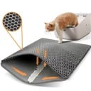 Bandeja sanitaria para gatos M 40x50 cm Alfombrilla de doble capa para recoger la arena Alfombrilla higiénica antideslizante Mantenimiento 2