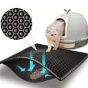 Bandeja sanitaria para gatos M 40x50 cm Alfombrilla de doble capa para recoger la arena Alfombrilla higiénica antideslizante Mantenimiento 1