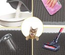 Bandeja sanitaria para gatos XXL 60x90 cm Alfombrilla de doble capa para recoger la arena Alfombrilla higiénica antideslizante Mantenimiento 5