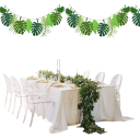 Banner cu frunze de țestoasă Decorare tropicală Petrecere hawaiană de vară Safari Junglă Nuntă Zile de naștere Decor pentru mese Sărbătoare tematică 2