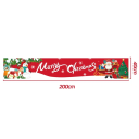 Banner de Crăciun pentru exterior 200 x 40 cm Decor roșu cu Moș Crăciun și om de zăpadă Inscripție rezistentă Crăciun fericit Decorațiune festivă 2