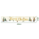 Banner de Natal exterior 200 x 40 cm Paisagem nevada com árvores e veados com a inscrição Merry Christmas Decoração à prova de água para cercas 2