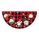 Bannerul festiv în formă de semicerc de Crăciun 90 x 45 cm Design în carouri roșii cu spiriduși de Crăciun Decorare exterioară rezistentă pentru casă și gard 1