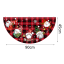 Bannerul festiv în formă de semicerc de Crăciun 90 x 45 cm Design în carouri roșii cu spiriduși de Crăciun Decorare exterioară rezistentă pentru casă 2