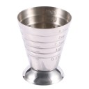 Bar målebæger til shots og cocktails i rustfrit stål 75 ml Bæger på fod med markerede skalaer Trinvist design Sølvfarvet 1