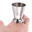 Bar målebæger til shots og cocktails i rustfrit stål 75 ml Bæger på fod med markerede skalaer Trinvist design Sølvfarvet 5