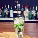 Bar menglepel voor cocktails met platte druktang voor munt Spiraalvormig gedraaide handgreep Roestvrij staal Lengte 22 cm Zilver 3