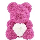 Bär mit Herz aus künstlichen Rosen Romantisches Geschenk Valentinstag Jubiläum Luxuriöse Blumenfigur 25 cm 1