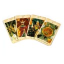 Baraja de Tarot ilustrada con motivos naturales y animales en tonos oscuros y dorados, dibujos detallados para la lectura de tarot y el trabajo con la simbología 4
