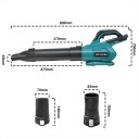 Bärbar batteridriven lövblåsare och dammsugare 0–20000 varv/min borstlös motor blå-svart elektrisk blåsare för Makita 18V-batterier 2