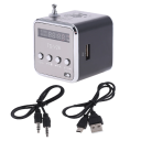 Bärbar Digital FM Radiohögtalare med LCD-skärm 3W MP3-spelare TF-kort USB uppladdningsbar 600mAh 9