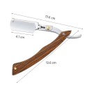 Barbear profissional lâmina 13,6 x 4,1 cm Shavetta com pega de madeira Lâmina de barbear dobrável para contorno de barbas e styling 5
