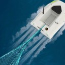 Barca da pesca nera per esche 47 x 28 x 21 cm Barca radiocomandata con portata di 600 m Batteria doppia 2 x 15600 mAh 9