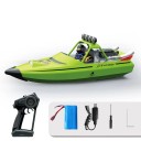 Barca RC 34 x 10 x 11,5 cm Modello a getto ad alta velocità 30 km/h 2,4 GHz 200 m di portata Allerta batteria scarica Metallo e plastica 3
