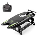 Barco de corrida RC 32 x 9,5 x 5,5 cm 30 km/h Modelo à prova de água de alta velocidade 25 min de operação 100 m de alcance 2,4 GHz Bateria de lítio 7,4 V Carregamento USB 3