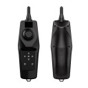 Barco de pesca de cebado negro 47 x 28 x 21 cm Barco controlado a distancia con alcance de 600 m Batería dual 2 x 15600 mAh 2