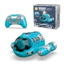 Barco RC 15,5 x 17 x 9 cm Barco à prova de água com pulverização 6 canais Hélice dupla 2,4 GHz Luzes 20 min de funcionamento Bateria de lítio 2