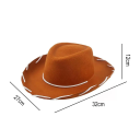 Barn cowboyhatt 32 x 27 x 12 cm Stor brätte Polyesterfibrer Kostymtillbehör Cowboystil med dekorativ snodd 2