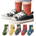 Barn unisex strumpor 5 par Färgglada strumpor med kattmotiv Polyester elastan Elastiska bekväma strumpor för barn vardagsbruk 6