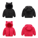 Barn vinterjacka med huva och öron Unisex varm polyesterjacka för pojkar och flickor Bekväma vinterkläder för kallt väder 3