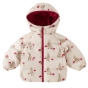 Barn vinterjacka unisex med kaninmotiv, dragkedja och huva Varmt polyesterfiber Vinter quiltad jacka för pojkar och flickor 2