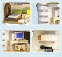 Barnbyggsats av en tvåvånings japansk butik med ångdumplings, 1108 delar, detaljerad interiör, LED USB-belysning 4