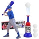 Barnens basebollset 35,5×9,5×15 cm Automatisk bollkastning Teleskopisk klubba Träningssportleksak för barn 3