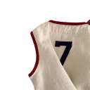 Barnens jeansväst Vår och höst Bomulls väst för pojkar och flickor Med texten Cloud Nine Best Player Färgglad väst med knappar i polyester 8