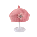 Barnens stickade vinterbaret 1–3 år Polyester varmt baret med 3D blomma Mjuk barnens vintermössa elegant tillbehör 6