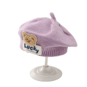 Barnens stickade vinterbaret 1–3 år Polyester varmt baret med björn Mjuk barn vintermössa söt accessoar 8