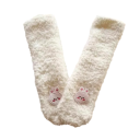 Barnens vinter unisex strumpor Varmt strumpor med foder Vit färg med kaninmotiv Polyester Mjuka värmande strumpor för barn 2