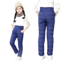 Barnens vinter vattentäta byxor Unisex Varma polyesterbyxor med elastisk midja Bekväma vinterkläder för utomhusaktiviteter 2