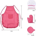 Barnkockset 11 delar Rosa kockset i bomull med förkläde 40x54 cm mössa grytvante och köksredskap Leksak för flickor 3–10 år 6
