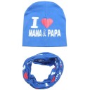 Barnmössa och halsduk Jag älskar mamma och pappa 3