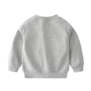 Barns grå hoodie för pojkar med midjeväska och rund halsringning, lång ärm och ribbade muddar 2