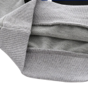 Barns grå hoodie för pojkar med midjeväska och rund halsringning, lång ärm och ribbade muddar 5