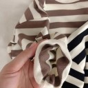 Barns pojkar randig tröja med lång ärm och rund halsringning bomullströja för pojkar 3