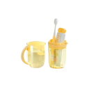 Barns resekit för tandborstar 19,5 x 7,2 cm Bärbar mugg för munskölj Fodral för tandkräm Gul PP+PC Box 2