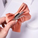 Barns satin hårslips 11,5 cm Enfärgad Duckbill-klämma Elegantiskt hårtillbehör för flickor 2