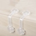 Barnsäkerhetslås för lådor och dörrar 5 st Genomskinlig plast Runda handtag i båda ändar 15 x 3,6 cm Diskret på möbler 4